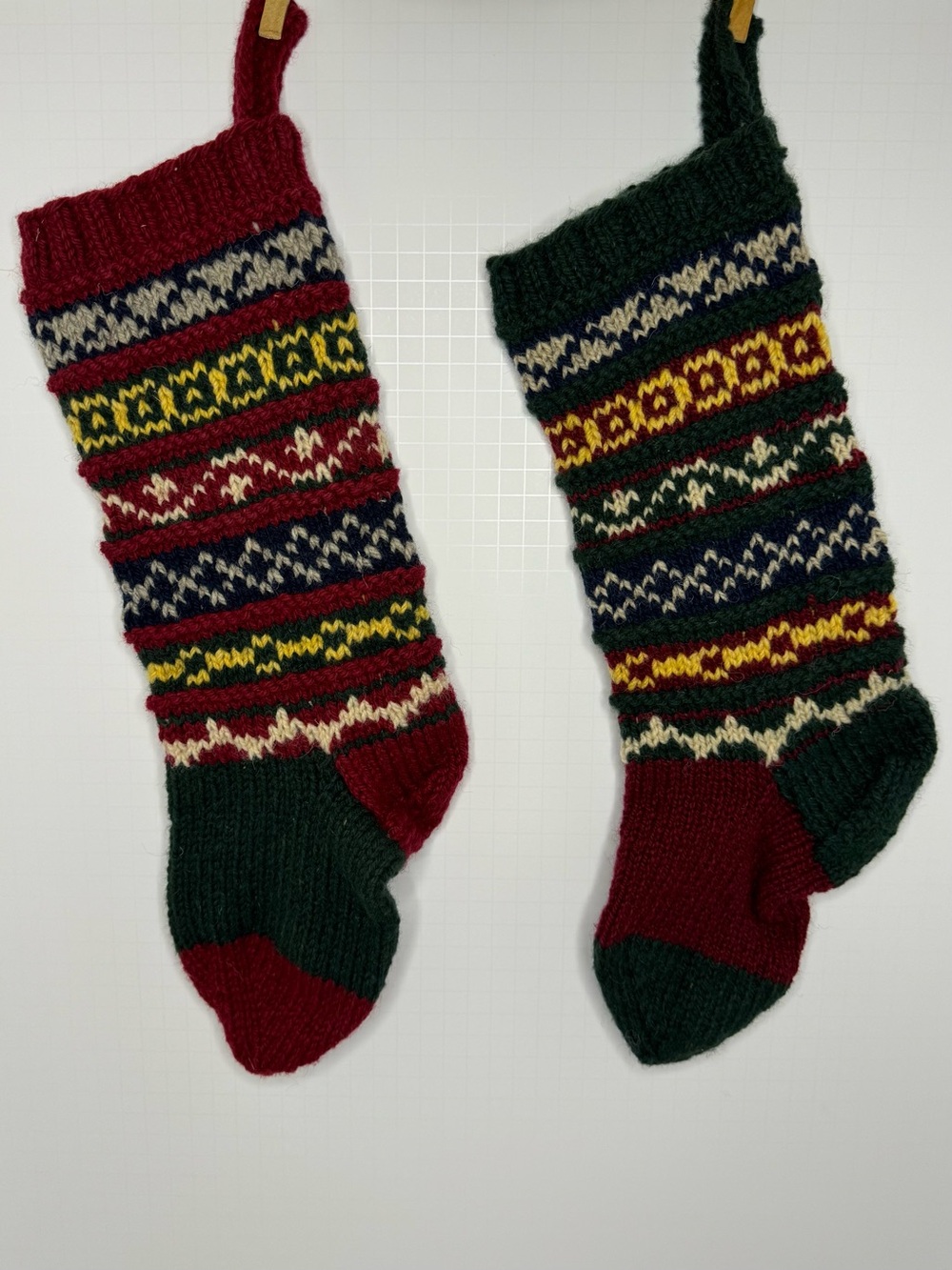 Pair of Hand Knit Stockings